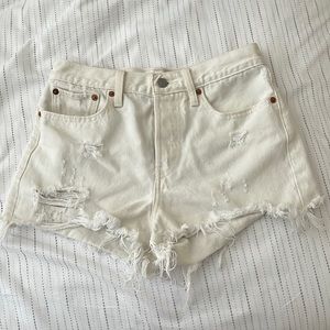 Levi’s White Denim Shorts